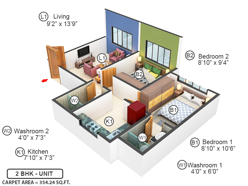 3DFloorPlan of Shiv Bhaveshwar Caasa