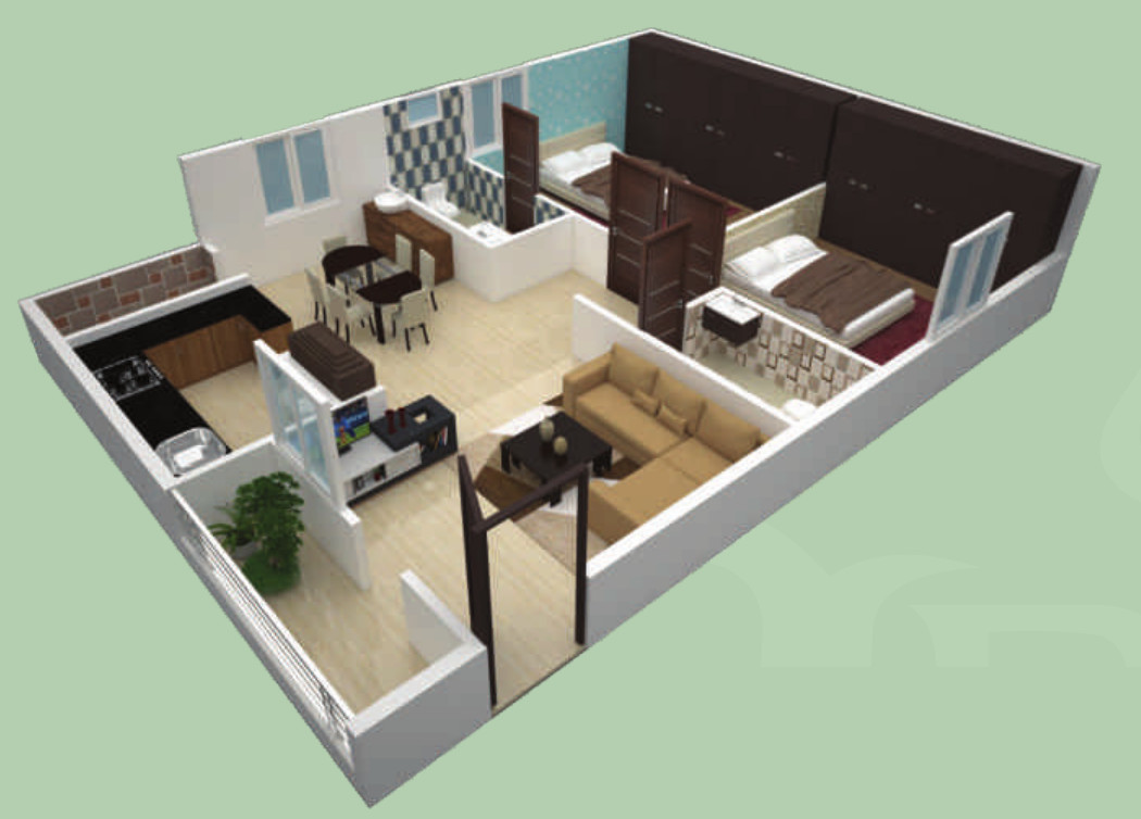 3DFloorPlan of Happy Homes Triguna