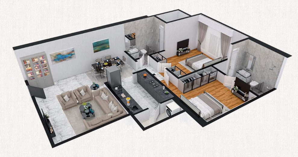 3DFloorPlan of Red Stone Azara Residences