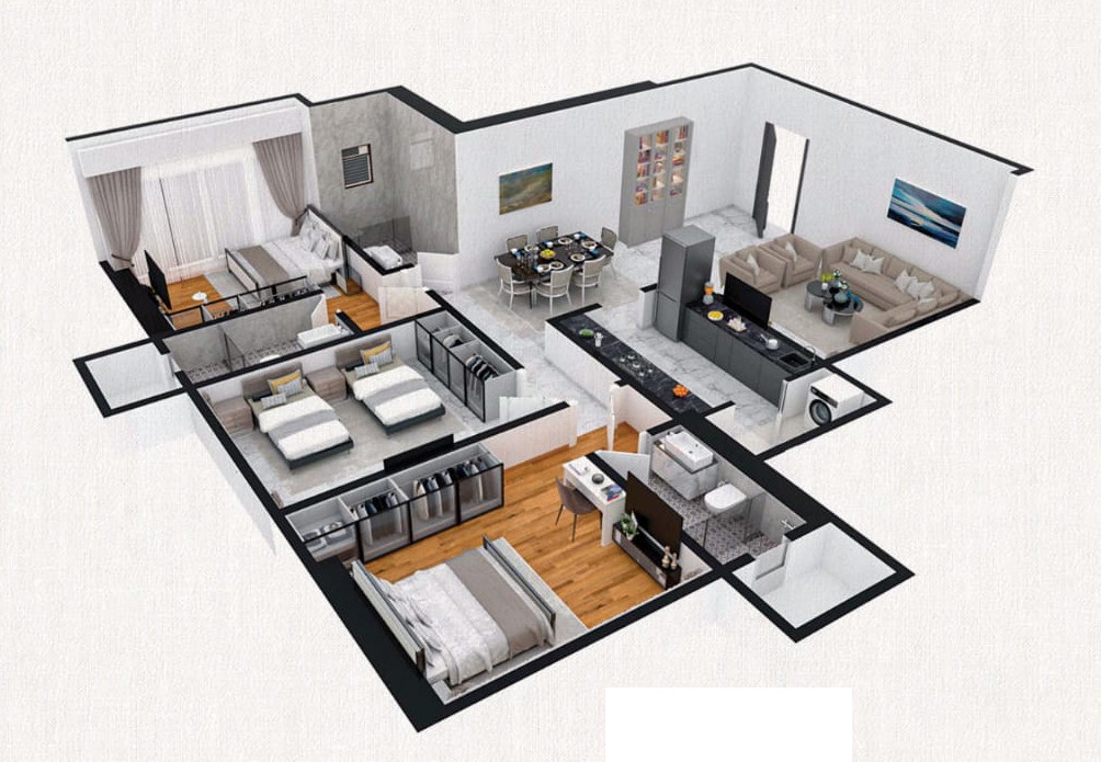 3DFloorPlan of Red Stone Azara Residences