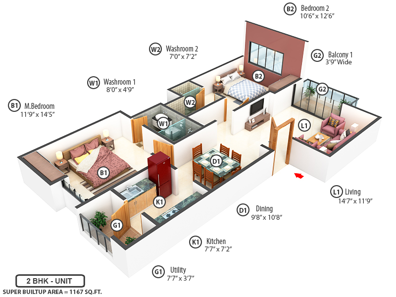 3DFloorPlan of Sumukha Silverstone
