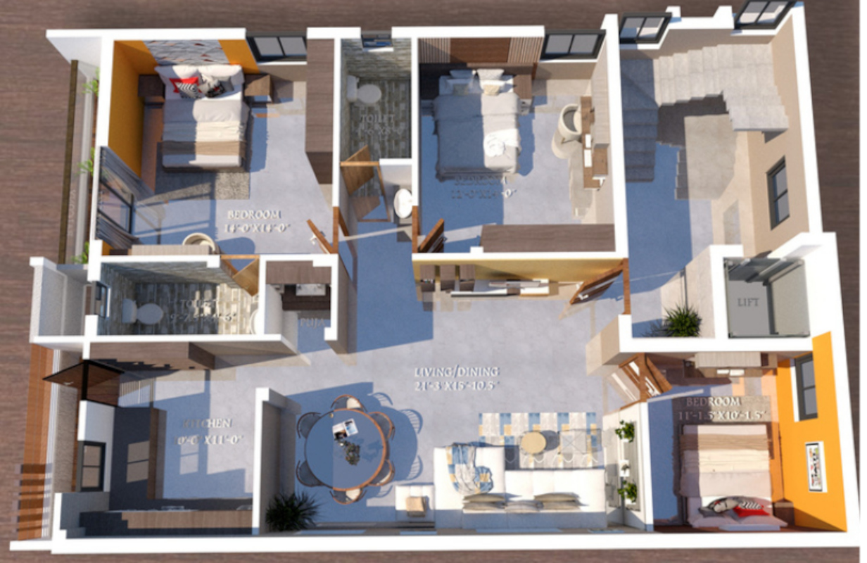 3DFloorPlan of GV Gangai Homes