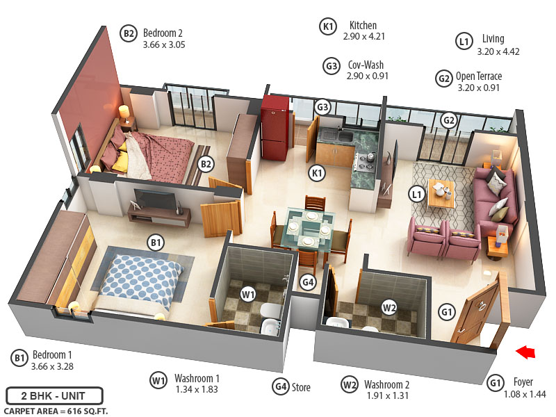 3DFloorPlan of Dhwanit Rutu Orchid