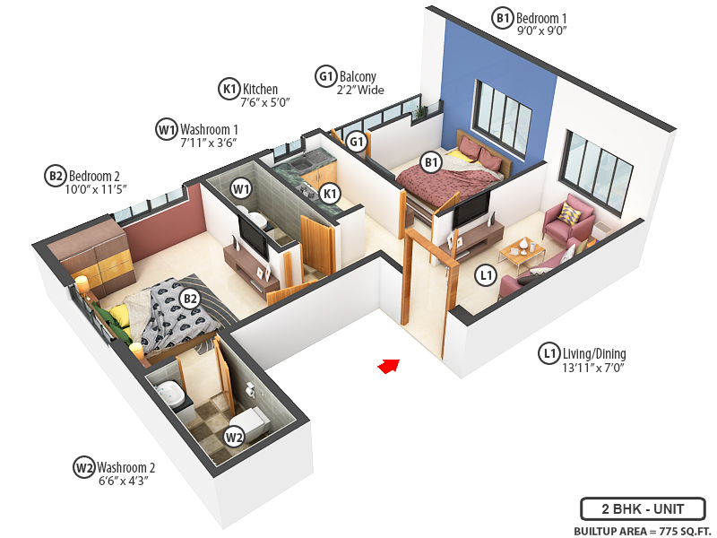 3DFloorPlan of Silver Luxuria