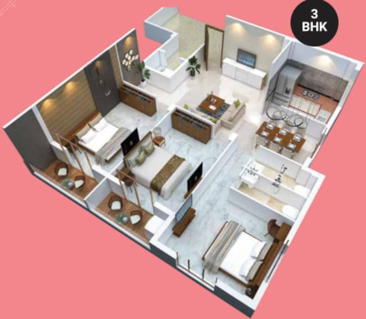 3DFloorPlan of Gokul VIP Plaza