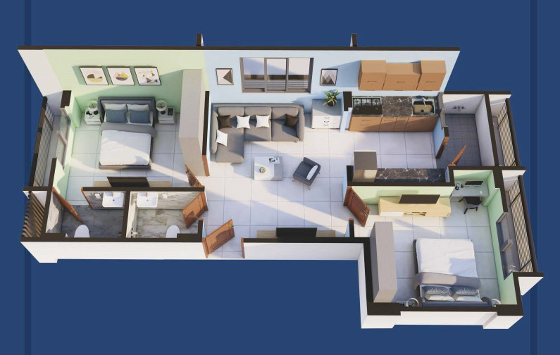 3DFloorPlan of Swastik Satsang Heights