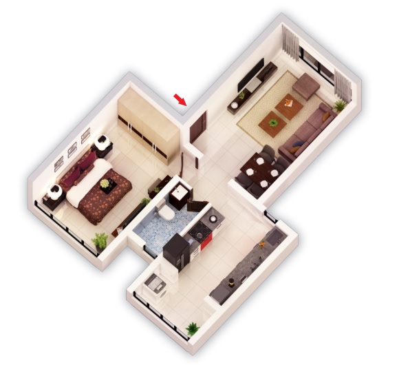 3DFloorPlan of Girija Greens