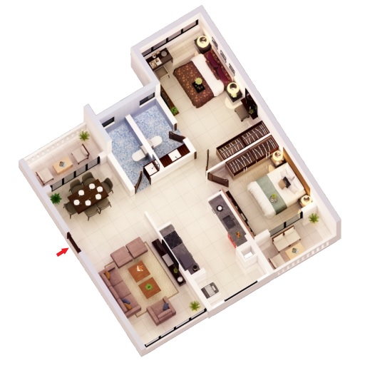3DFloorPlan of Girija Greens