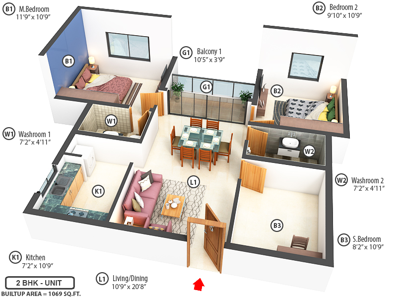 3DFloorPlan of Rajparis Lake View