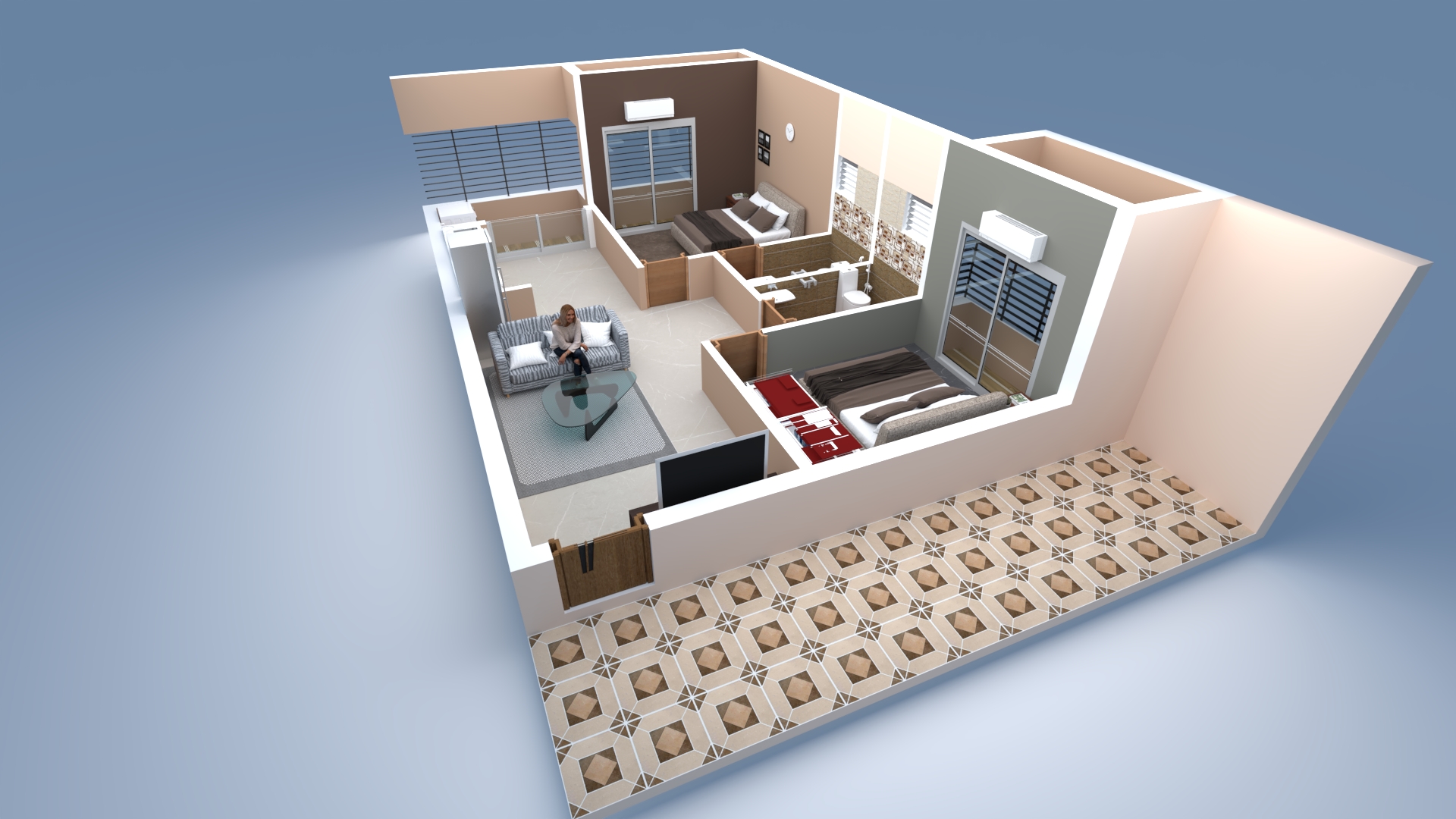 3DFloorPlan of Aura Pavalam Apartments