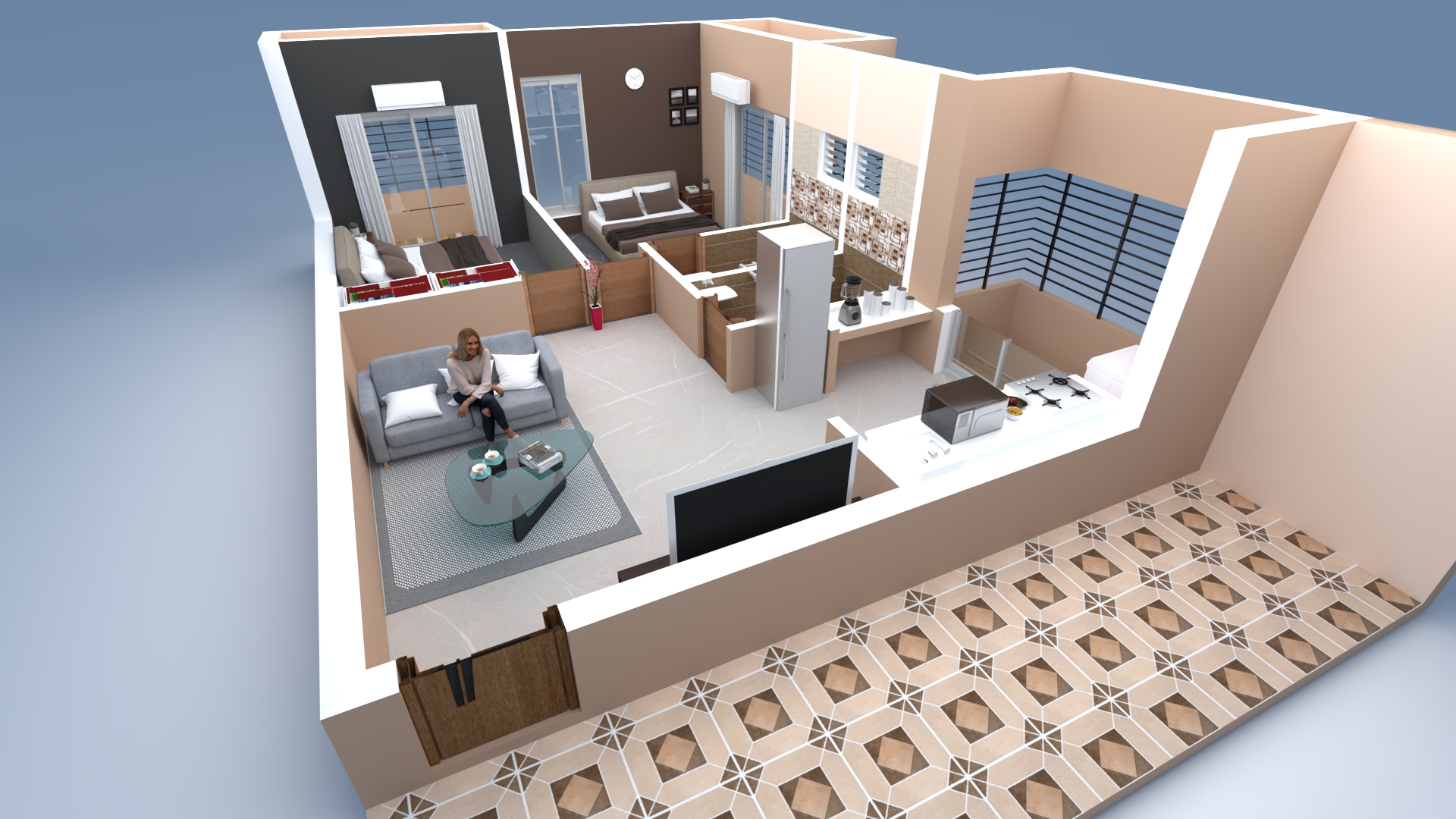 3DFloorPlan of Aura Pavalam Apartments