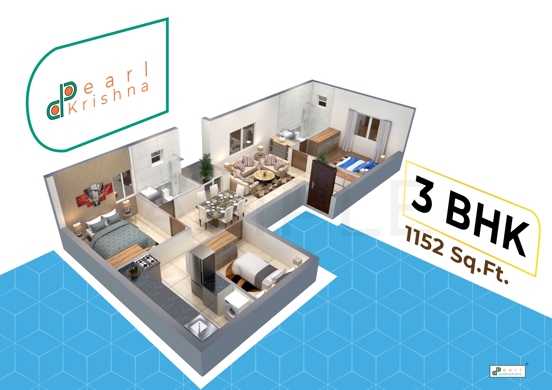 3DFloorPlan of Pearl Krishna