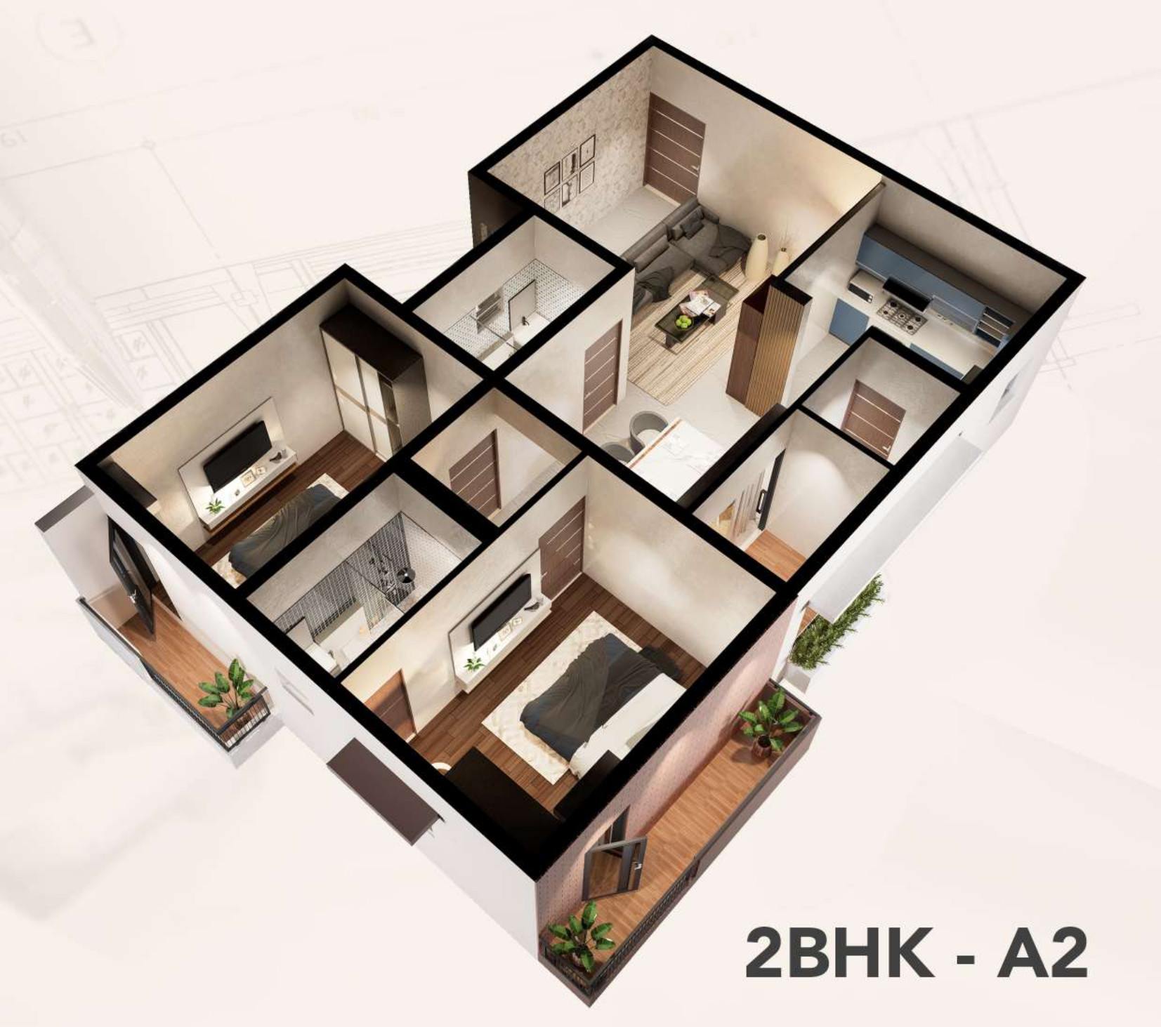 3DFloorPlan of Bhavish Blooming Meadows