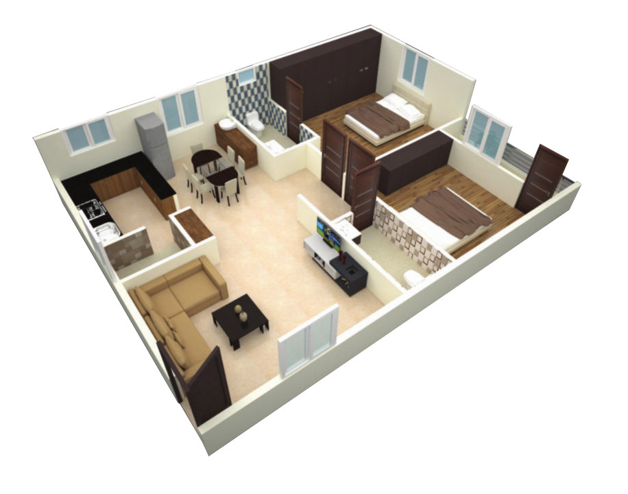 3DFloorPlan of Trishul Happy Homes Live More