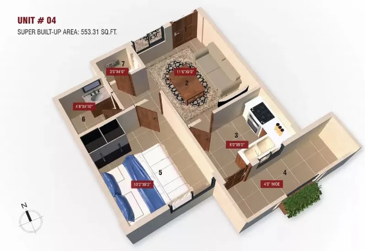 3DFloorPlan of Indium Blossom
