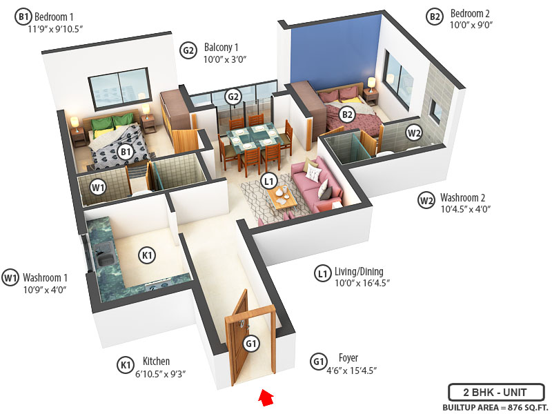 3DFloorPlan of Hazel Heights