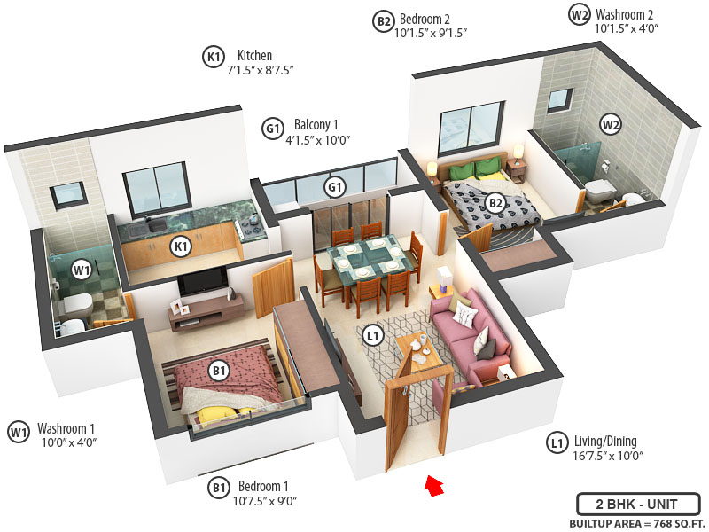 3DFloorPlan of Hazel Heights