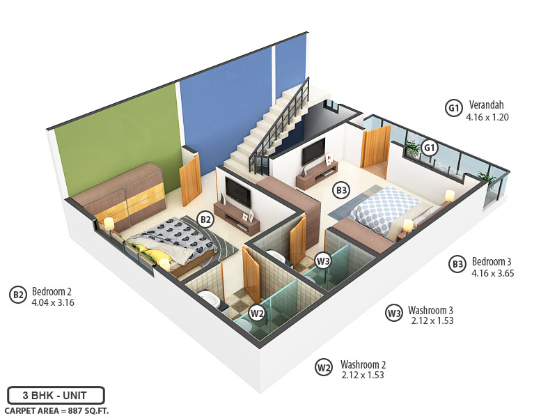 3DFloorPlan of Aakar Lotus