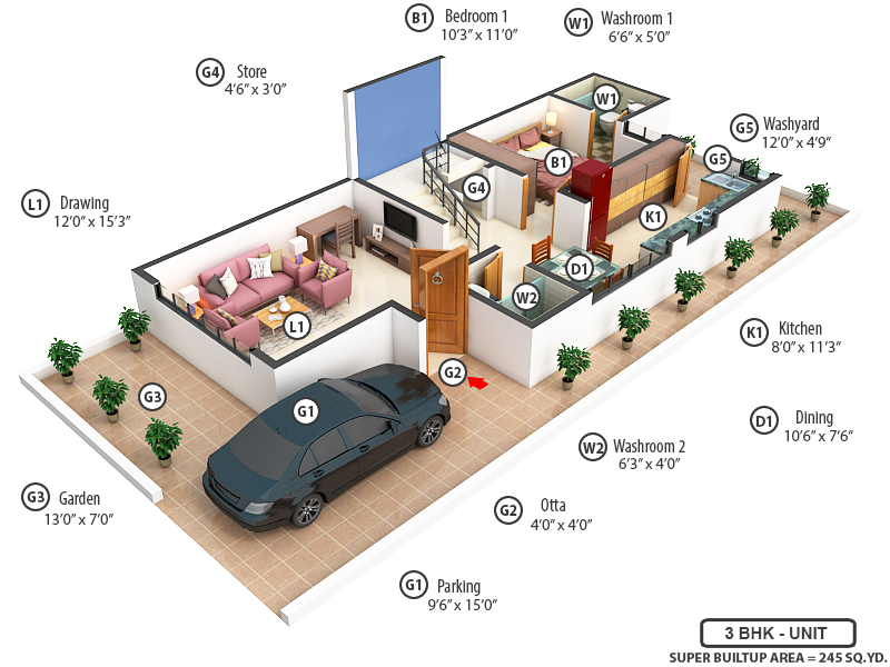 3DFloorPlan of Sampath Signature