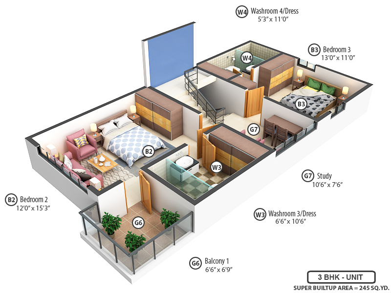 3DFloorPlan of Sampath Signature