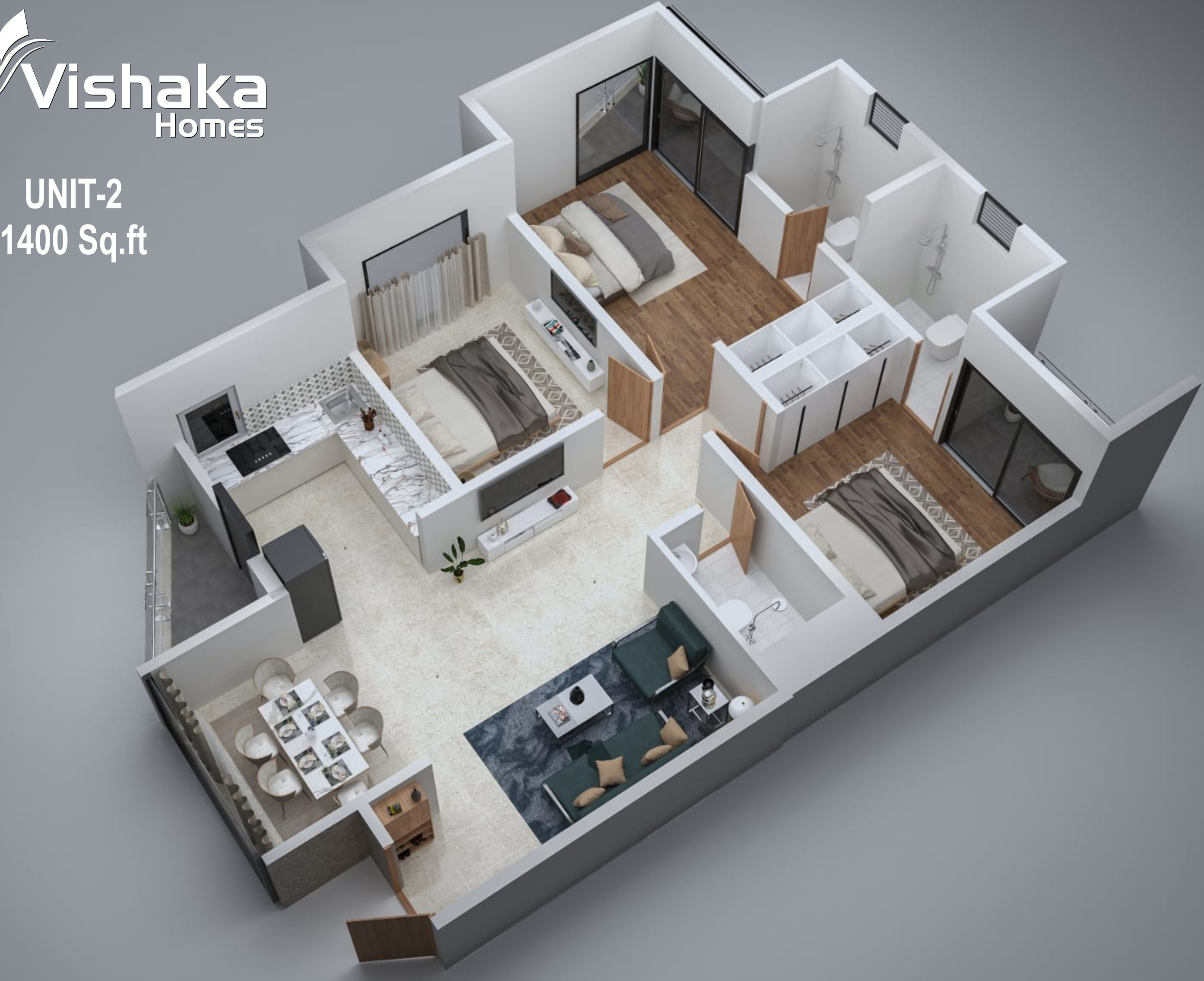 3DFloorPlan of Vishaka Homes