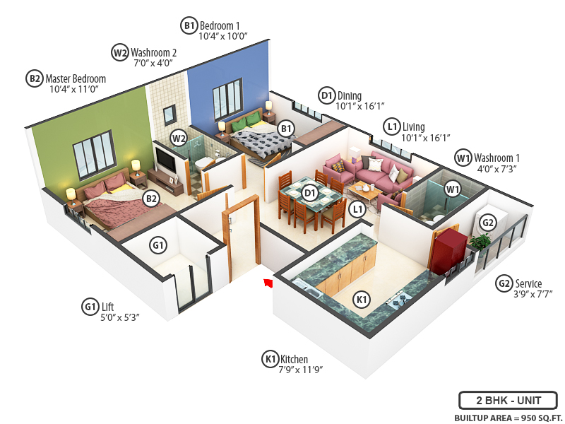 3DFloorPlan of Esha Homes