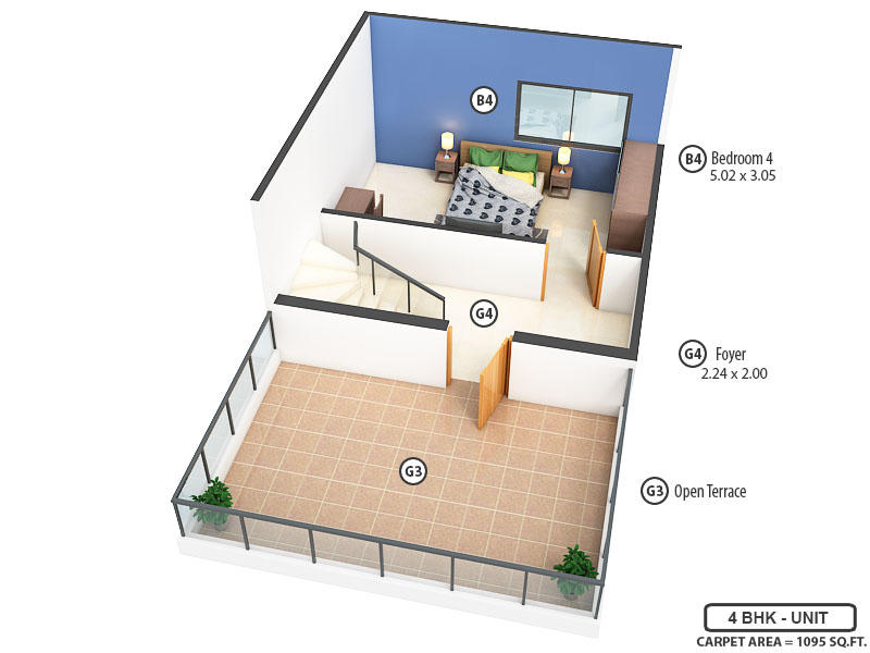 3DFloorPlan of Rajeshwari Rainbow Villas