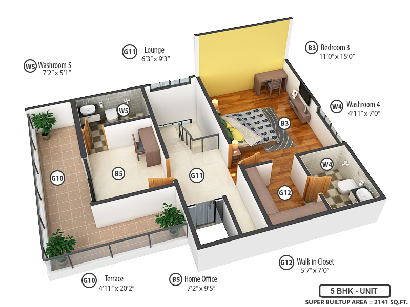 3DFloorPlan of Sowparnika Life On The Green
