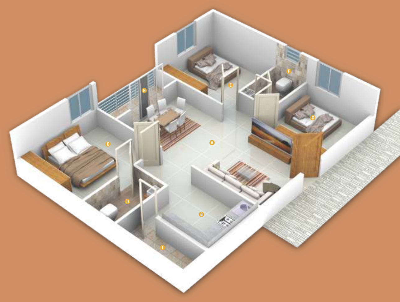3DFloorPlan of Souparnika Akankasha