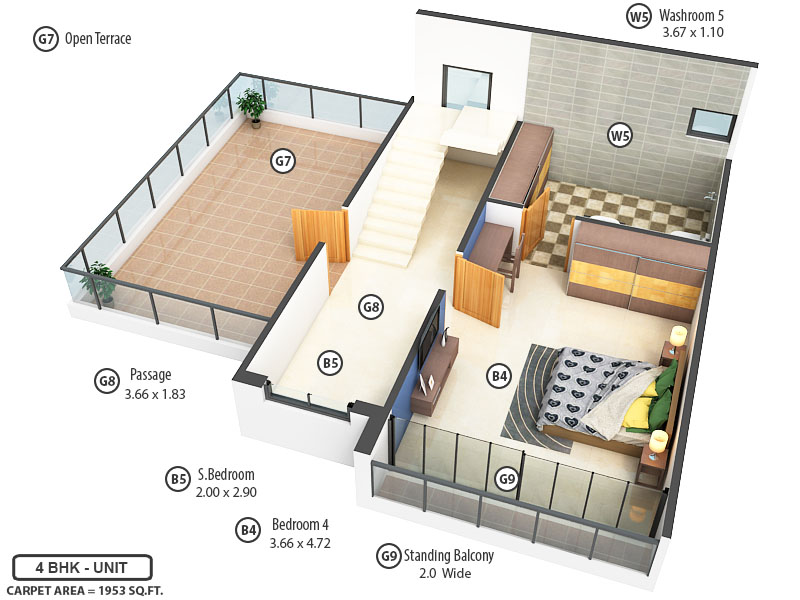 3DFloorPlan of Ananta Shree Narayan Villa
