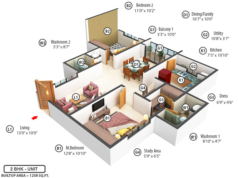 3DFloorPlan of Arjun Ayan