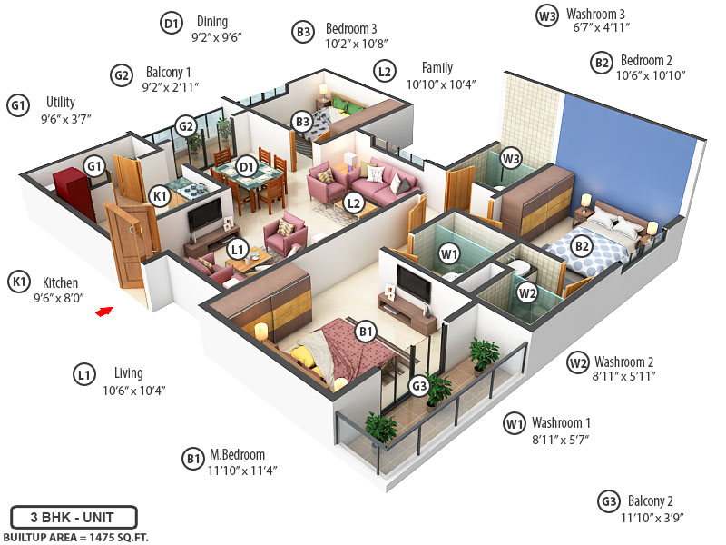 3DFloorPlan of Arjun Ayan