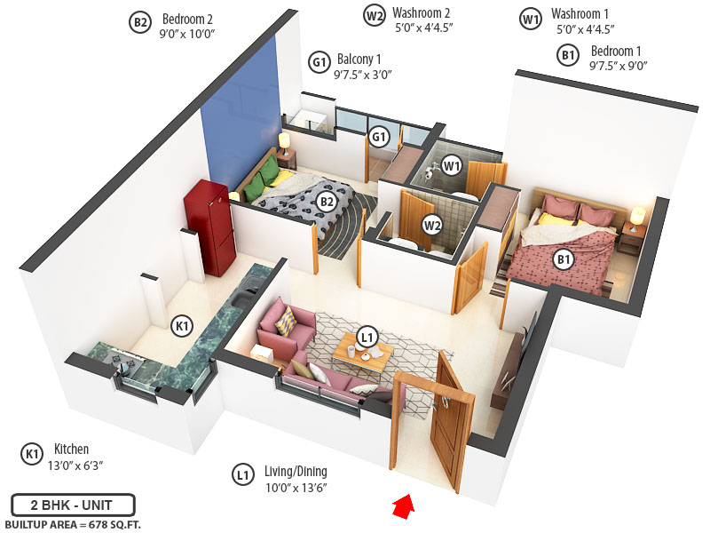 3DFloorPlan of AK Flourite Phase 2