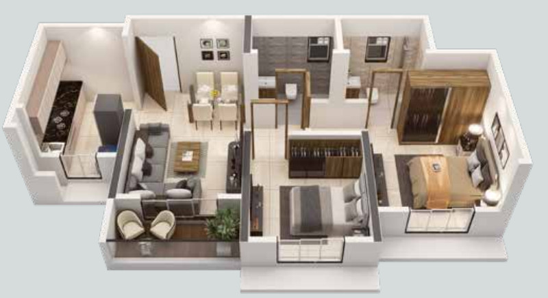 3DFloorPlan of Dosti Heron