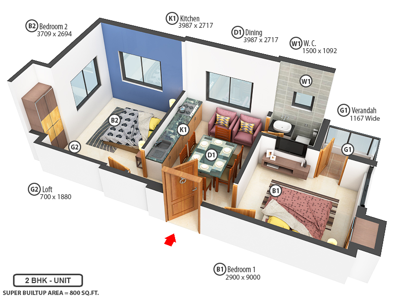 3DFloorPlan of Arka Residency