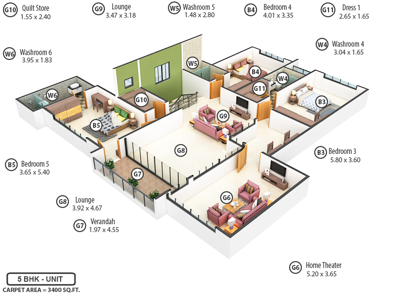Upper Level Penthouse Plan