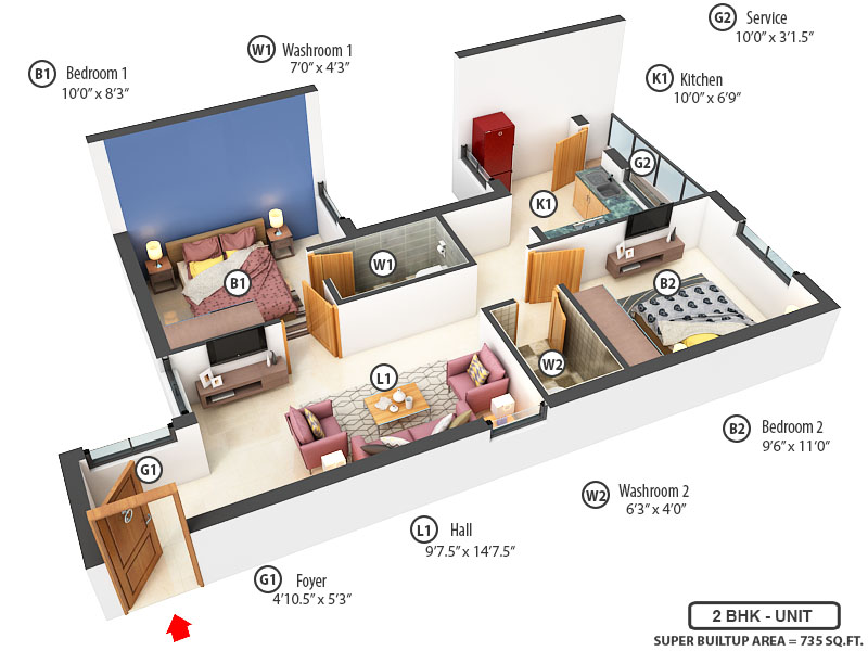 3DFloorPlan of Bharath Green Empire