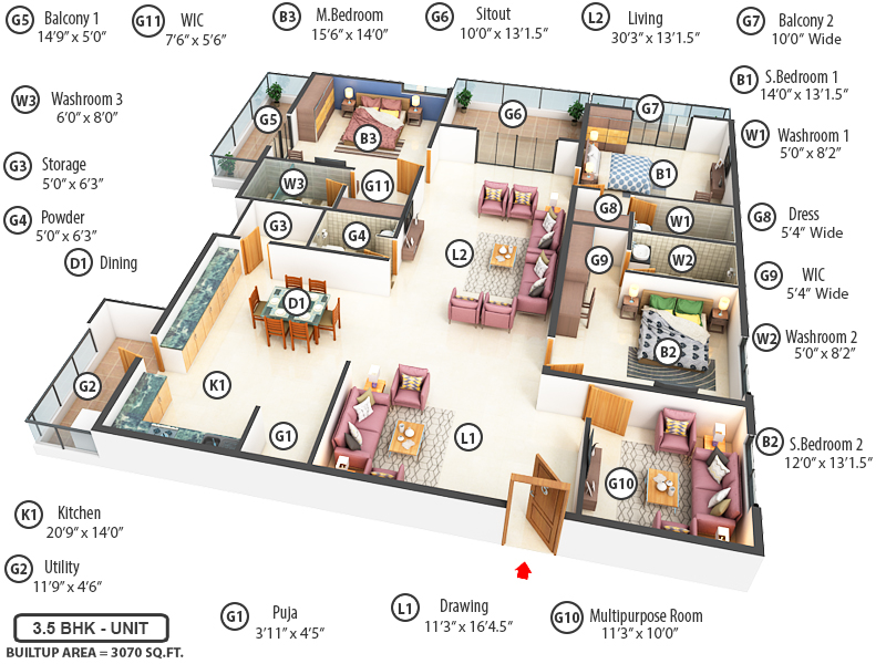 3DFloorPlan of Srias Iwa