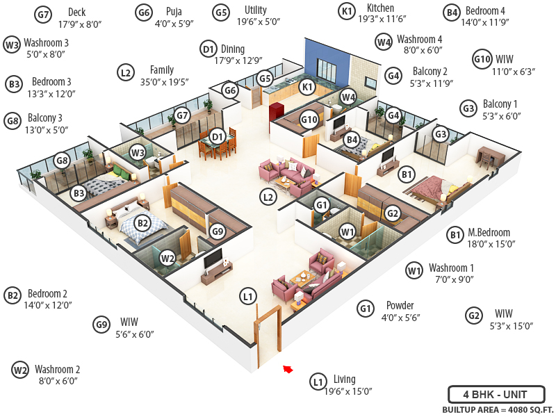 3DFloorPlan of SAS Diamond Towers