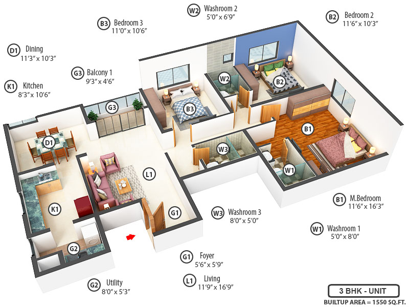 3DFloorPlan of Isha Majestica