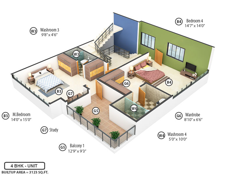 3DFloorPlan of SCPC Golden Sand