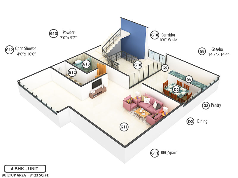 3DFloorPlan of SCPC Golden Sand