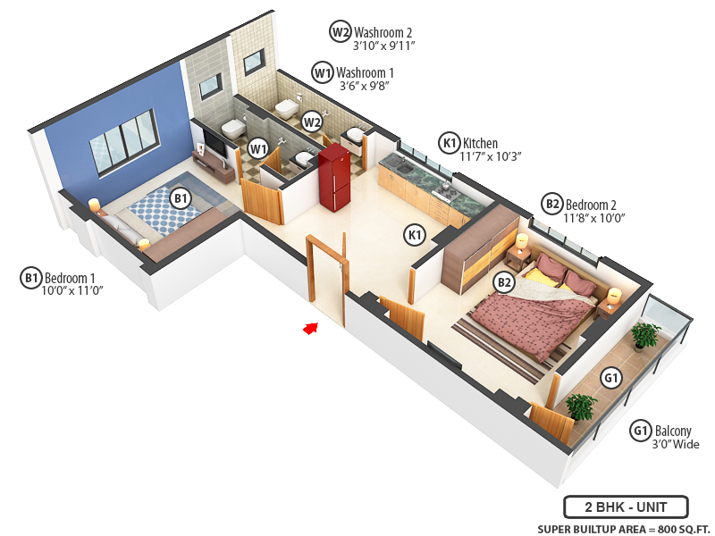 3DFloorPlan of Silver Oasis