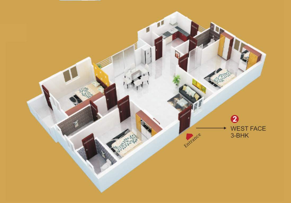 1865 sq ft 3 BHK 3T Apartment for Sale in SLN Developers Twin Towers