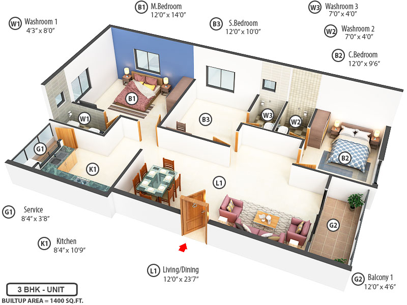 3DFloorPlan of Viva Vegas