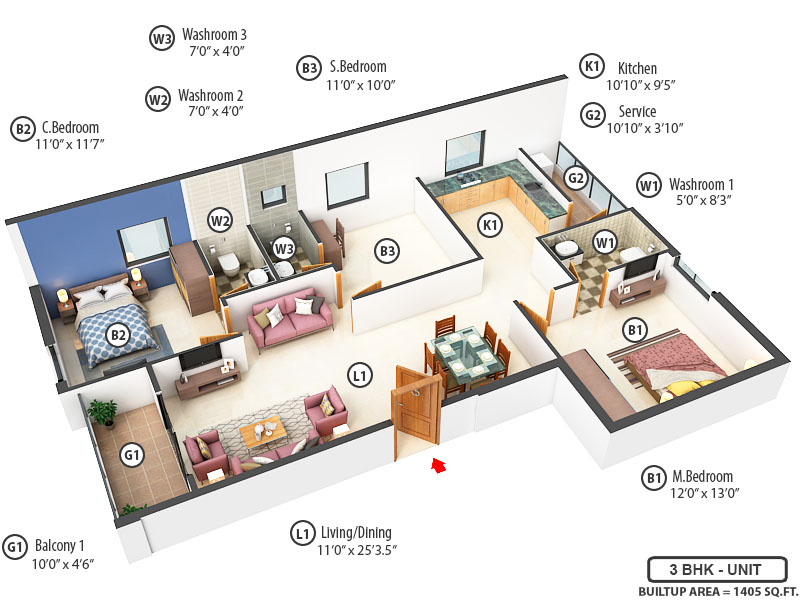 3DFloorPlan of Viva Vegas