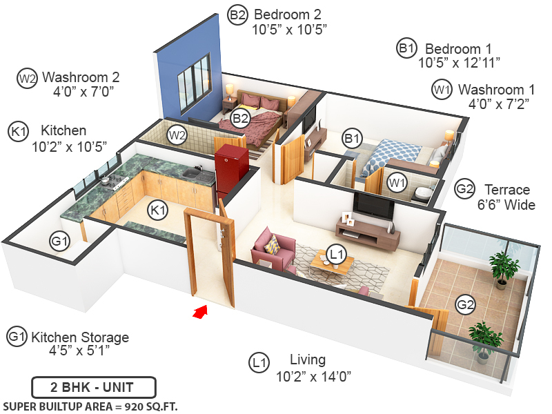 3DFloorPlan of Kalpavruksha Eros Meadows