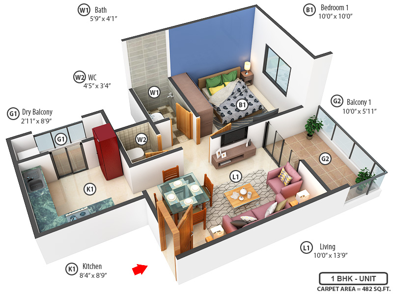 3DFloorPlan of Sonigara Presidency