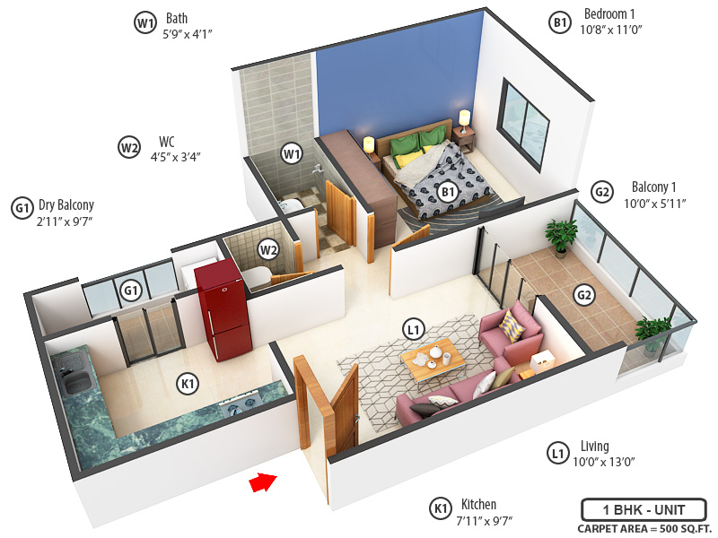 3DFloorPlan of Sonigara Presidency