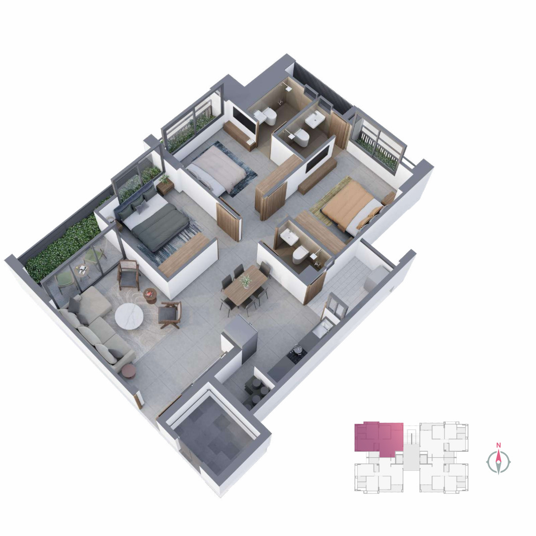 3DFloorPlan of Vivaan Solitaire